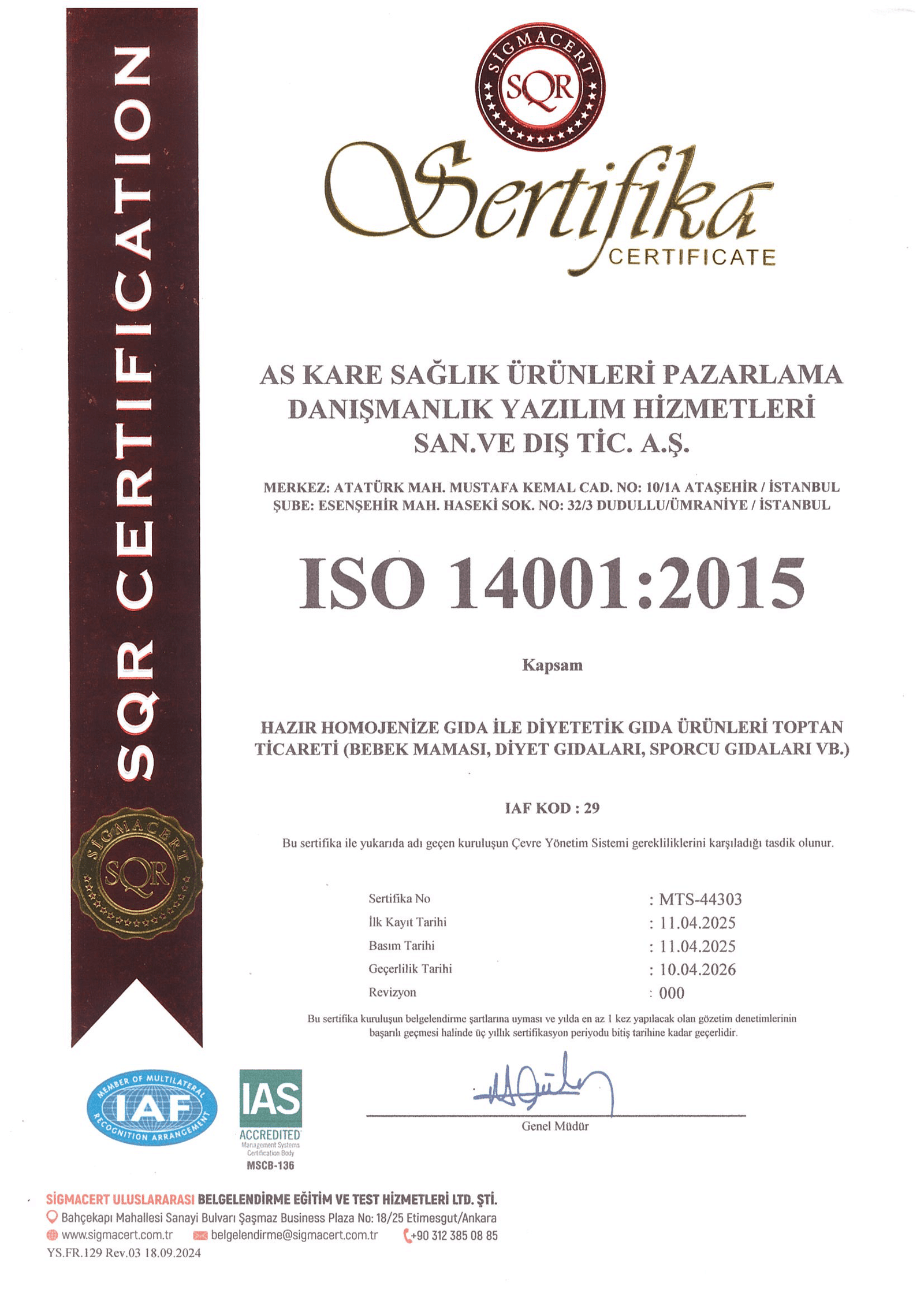 ISO 14001 - Çevre Yönetimi (TR)
