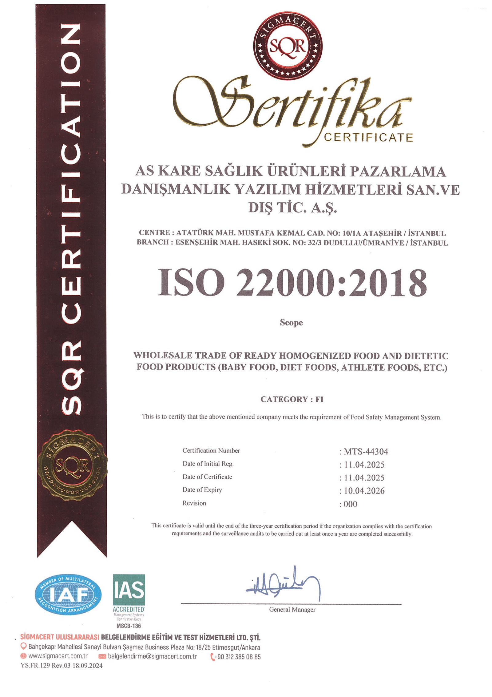 ISO 22000 - Food Safety (EN)