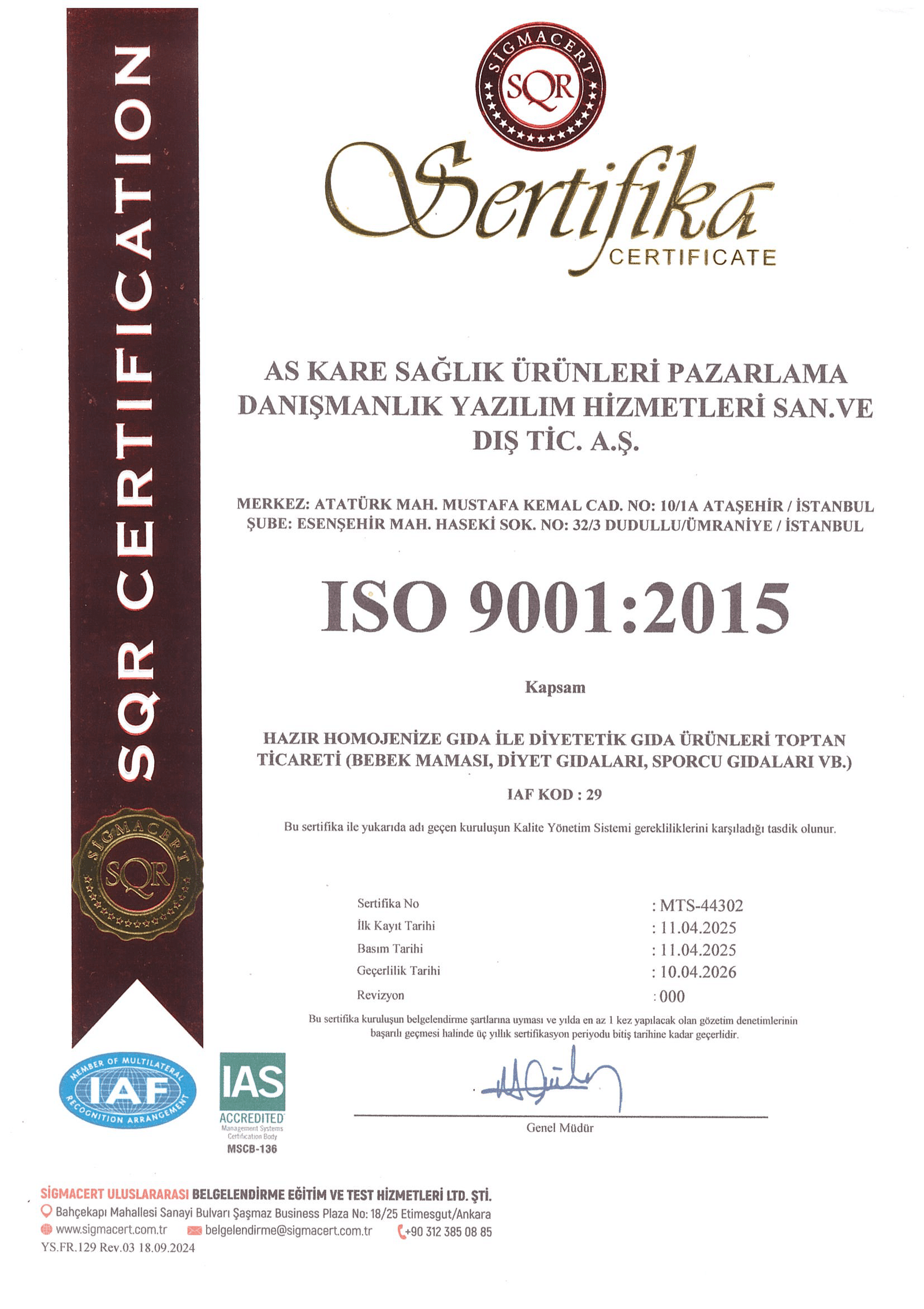 ISO 9001 - Kalite Yönetimi (TR)